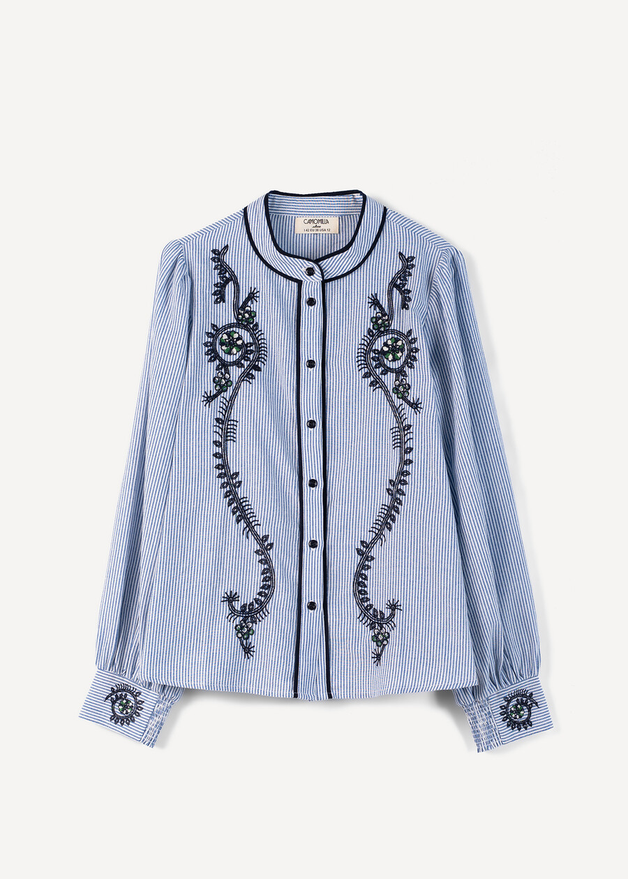 Camicia Caleia a righe con ricami BIANCO WHITE Donna , immagine n. 5