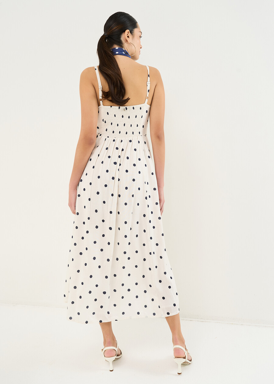 Arthur polka dot dress in linen blend BIANCO WHITE Woman , image number 4