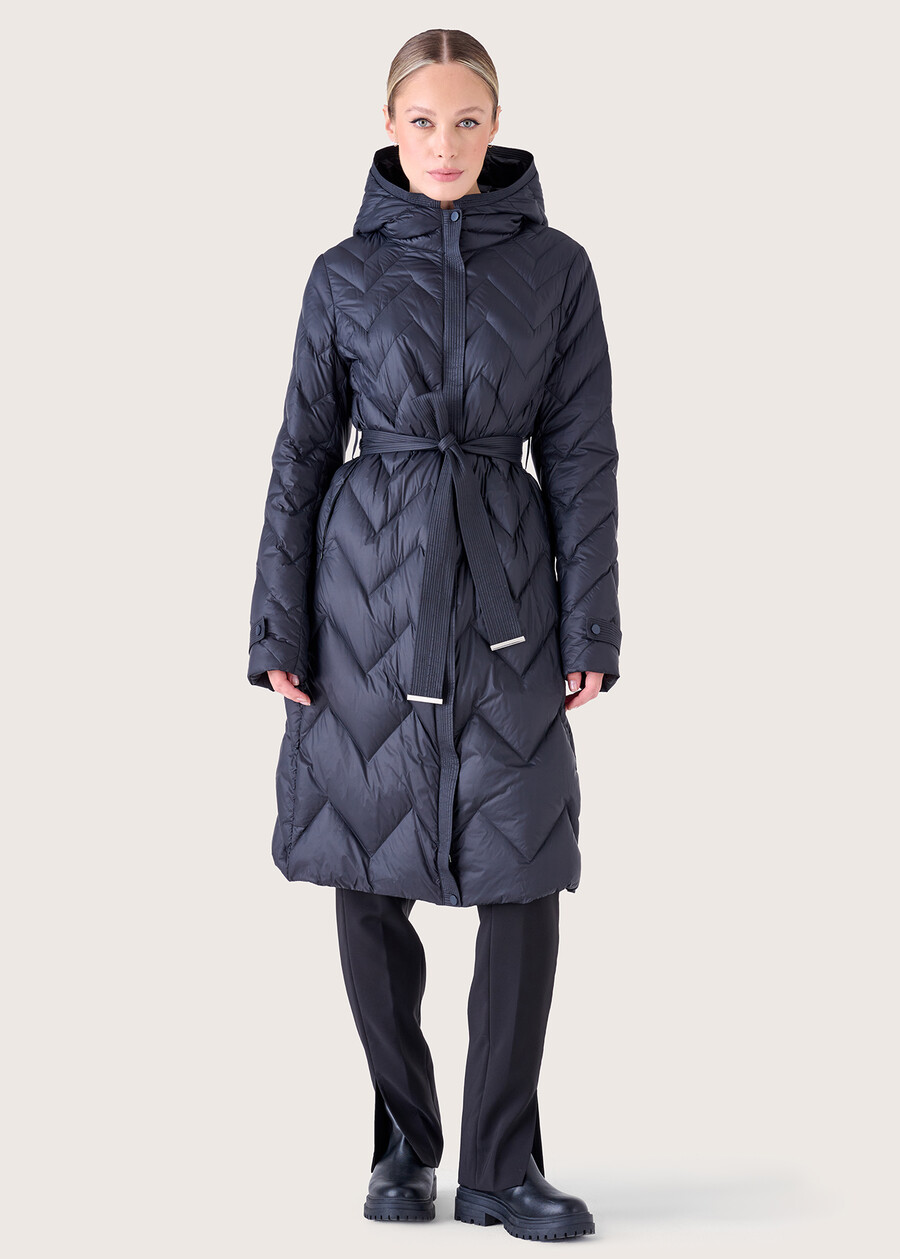 Pupo long down jacket NERO BLACKBEIGE GESSO Woman , image number 2