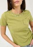 Samuela cotton T-shirt with bead detailing VERDE Woman image number 2