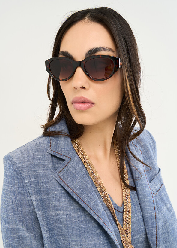 Occhiali da sole modello a gatta MARRONE Donna null