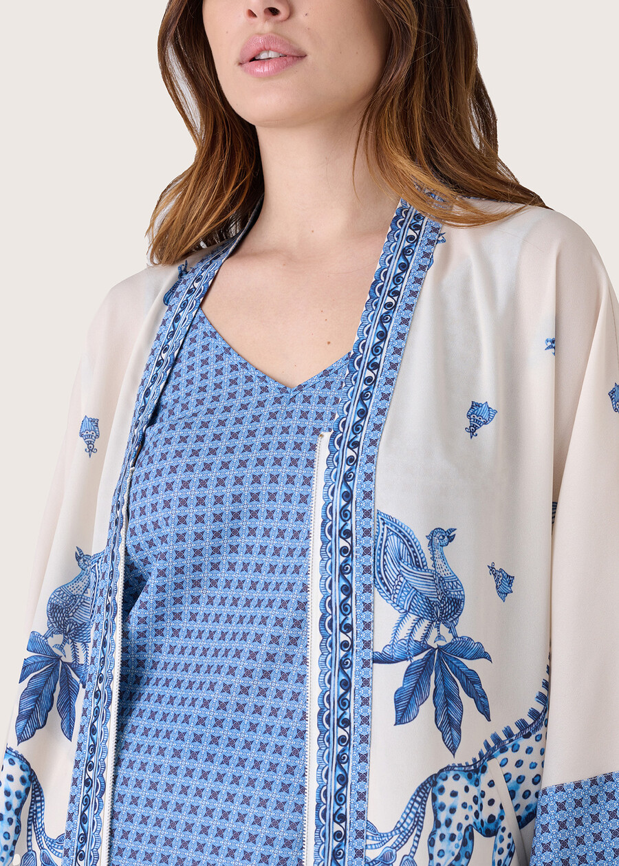 Coffy patterned cardigan BIANCO ORCHIDEA Woman , image number 2