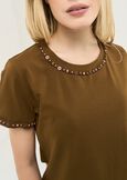 Serena T-shirt with bead detailing MARRONE Woman image number 2