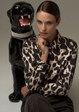 Camicia Alessia in satin NERO BLACK Donna immagine n. 1