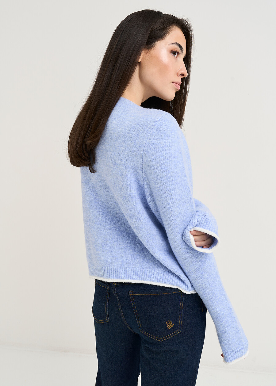 Mayra double layer sweater beads CELESTE FIORDALISO Woman , image number 3