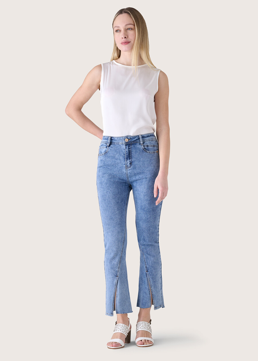 Dolly cotton denim trousers DENIM Woman , image number 1