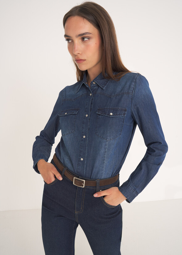 Cristina denim shirt DENIM Woman null