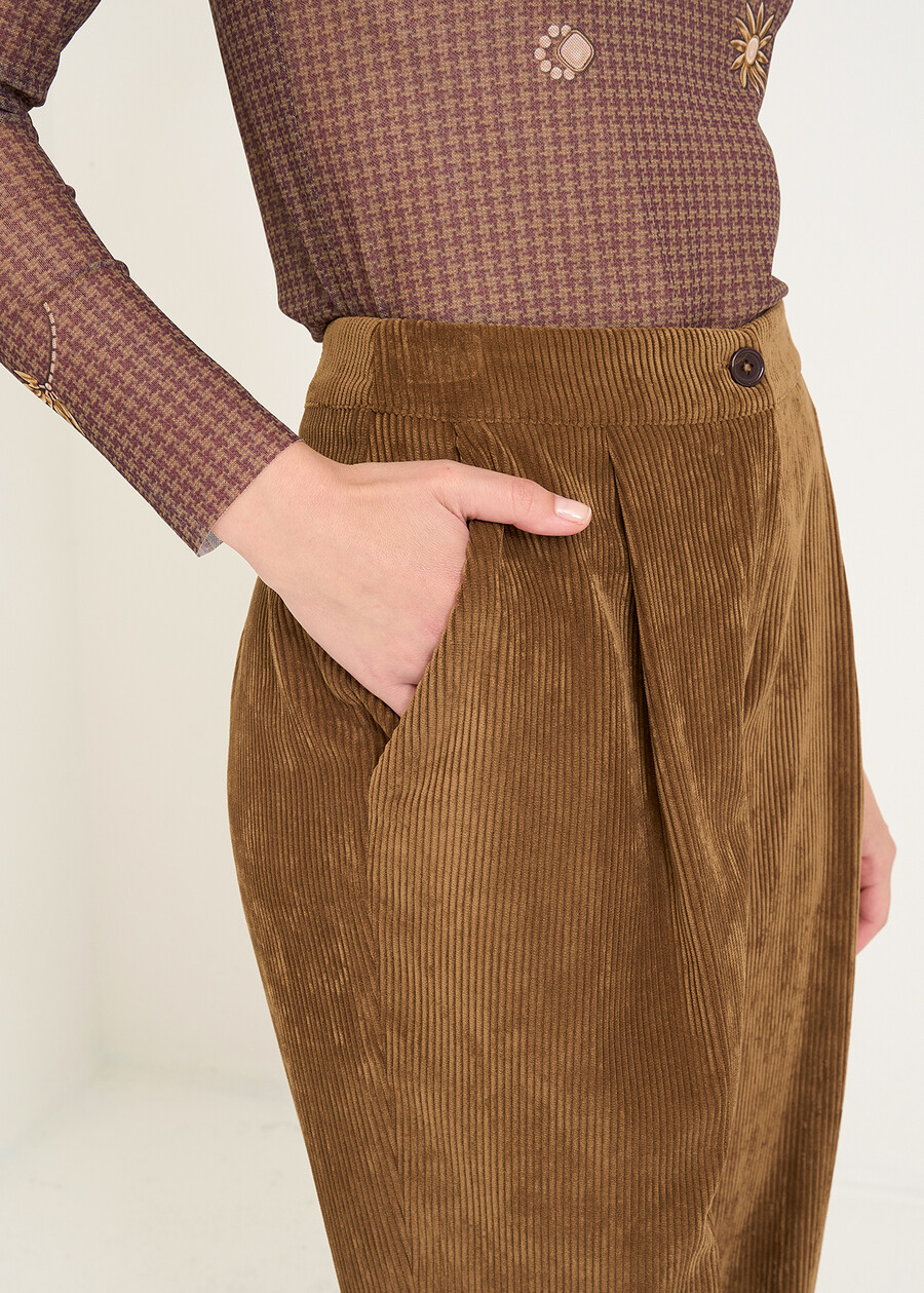Pantaloni Paliky a coste ampi MARRONE Donna , immagine n. 3