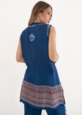 Blusa Bazar con collo alla coreana BLU OTTANIO Donna immagine n. 3