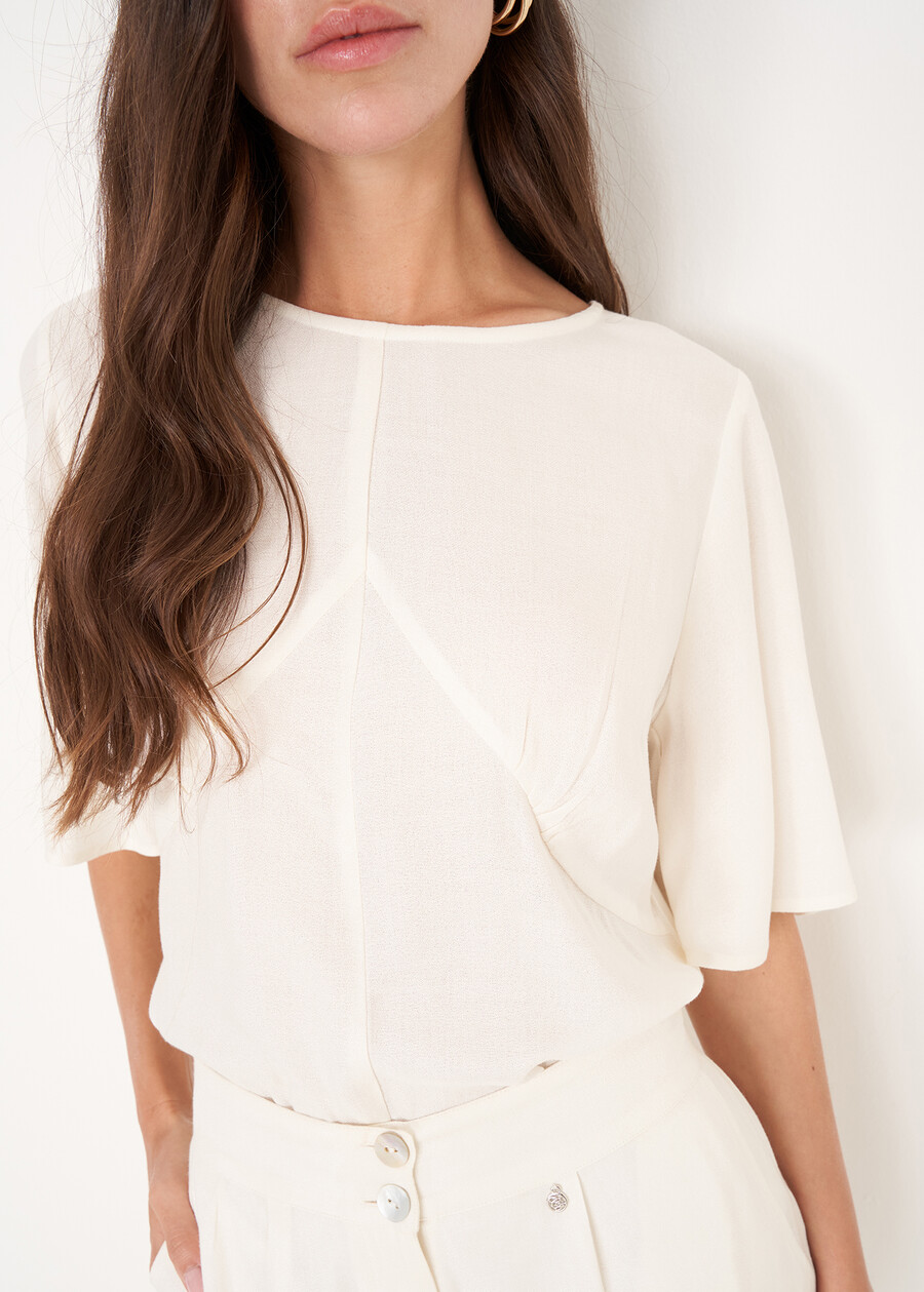 Blusa Bally In 100% Viscosa MARRONE JAVABIANCO BURRO Donna , immagine n. 2