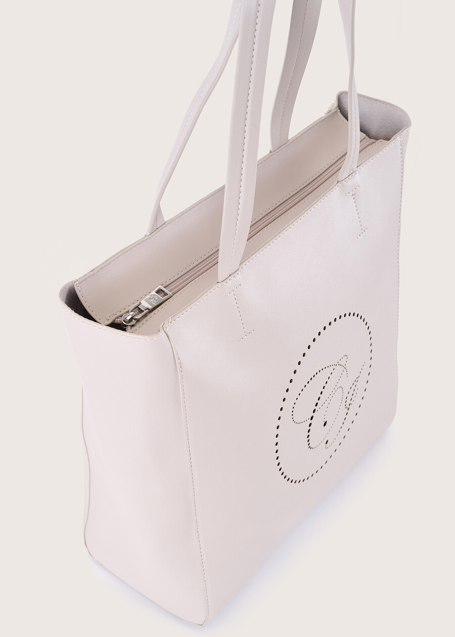 Shopping bag Bitta in ecopelle NERO BLACKBLU LAGUNABEIGE CREAMROSSO SYRAH Donna , immagine n. 2