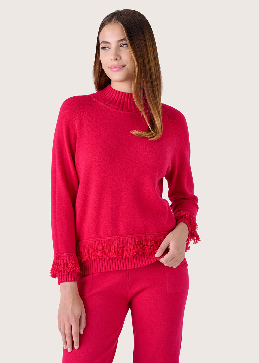 Melanie sweater with fringes ROSSO MAGENTABLU GRAFITE Woman , image number 1