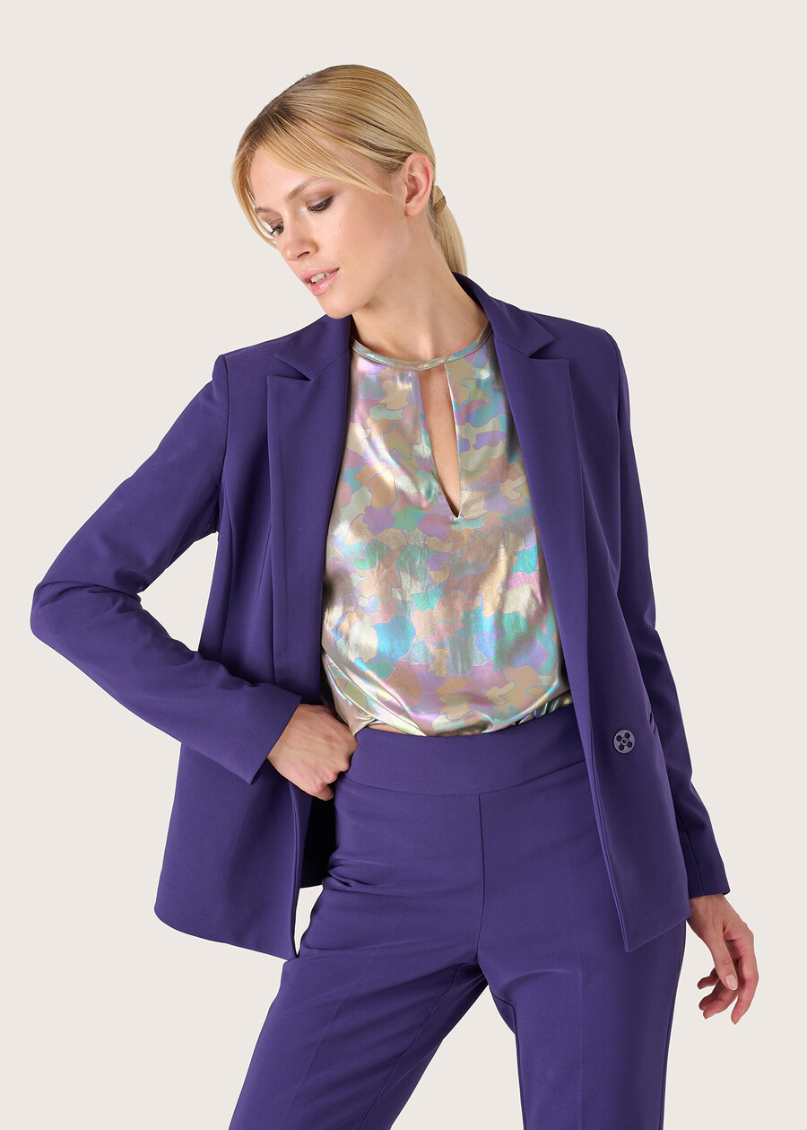 Vittoria technical fabric blazer VIOLA ORCHIDEA Woman , image number 2