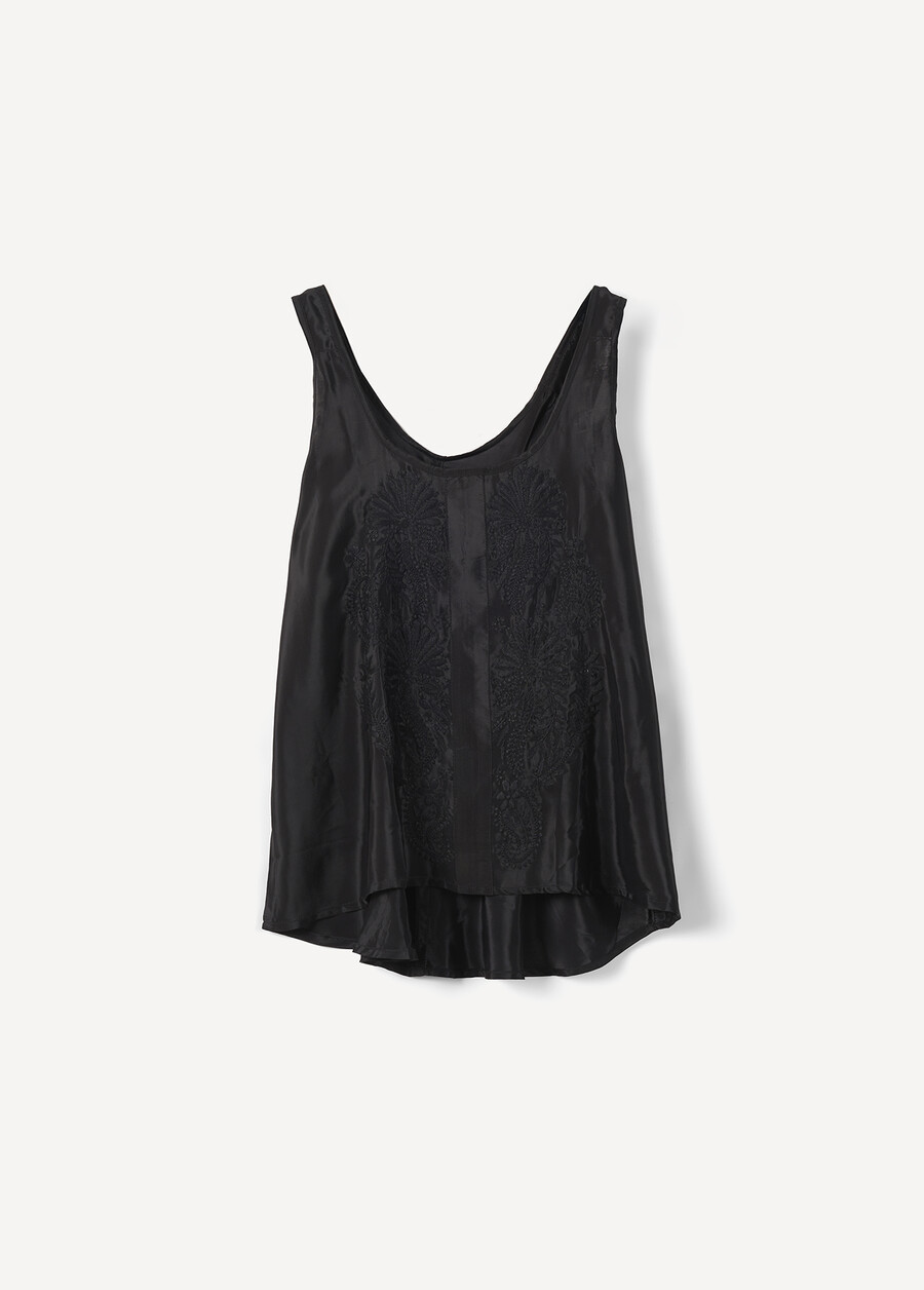 Top Tais Con Ricamo NERO BLACK Donna , immagine n. 5