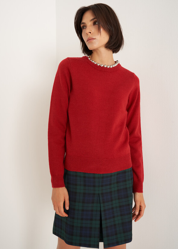 Marisol sweater with jewel detail ROSSO Woman null