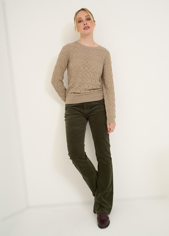 Pantaloni Cindy flare in velluto VERDE Donna null