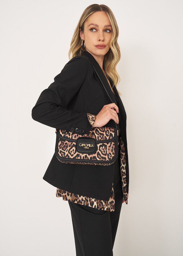 Breona Big animalier crossbody bag NERO BLACK Woman null
