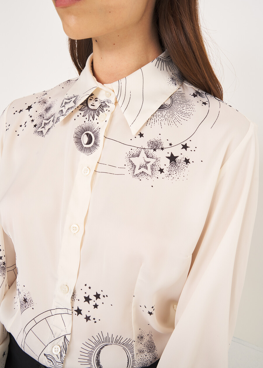 Alessia zodiac-print shirt BEIGE LATTE Woman , image number 2