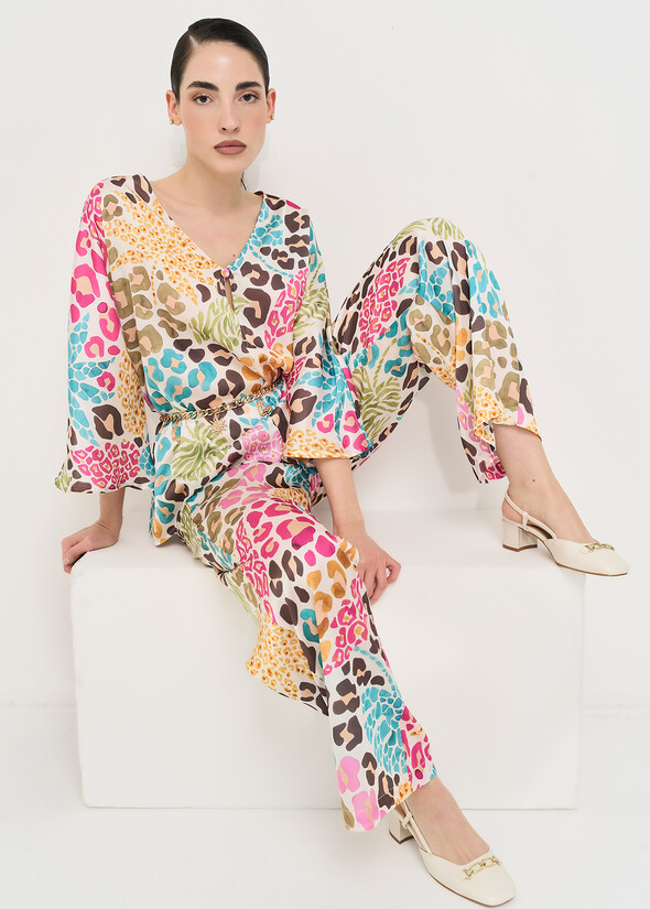 Giorgia animalier trousers BEIGE Woman null