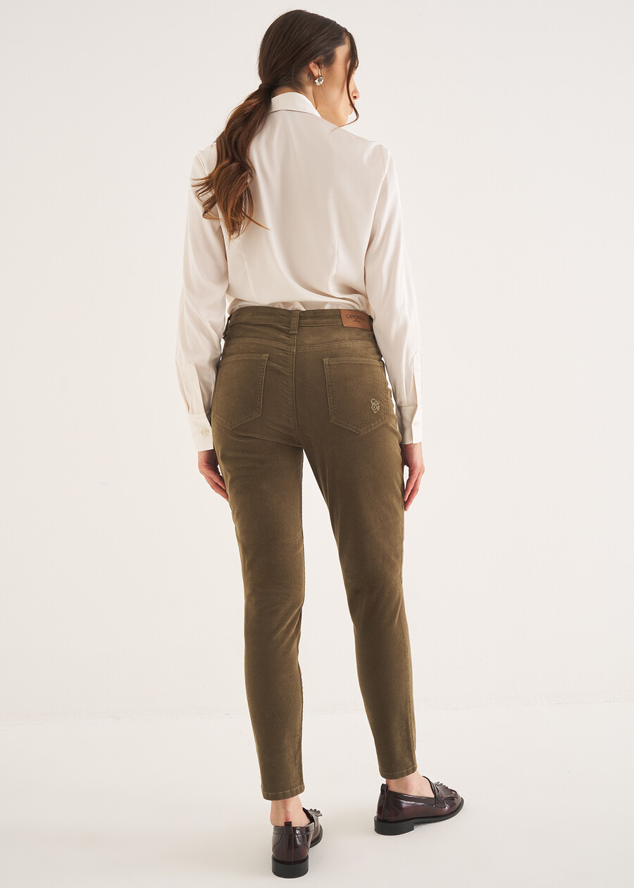 Kate-V smooth velvet pants VERDE ALGAROSSO CHIANTI Woman , image number 4