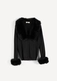 Cardigan Colett con ecopelliccia NERO BLACKGOLD Donna immagine n. 6