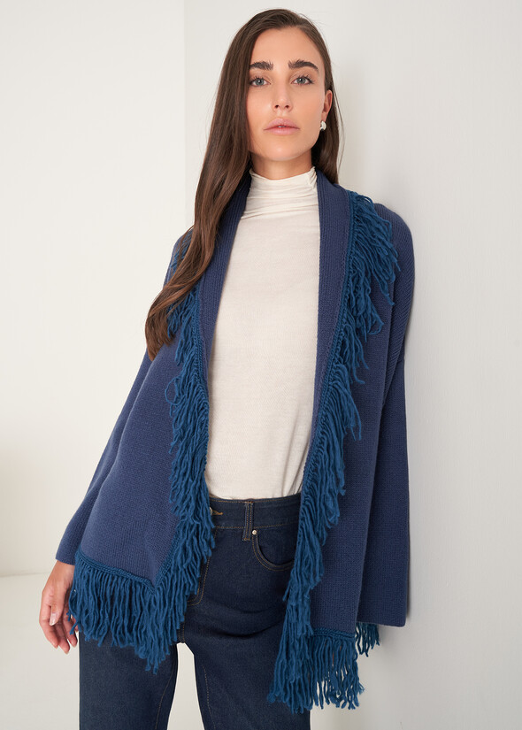 Mantella Micaela con frange Mantella Micaela con frange BLU MIDNIGHT Donna null