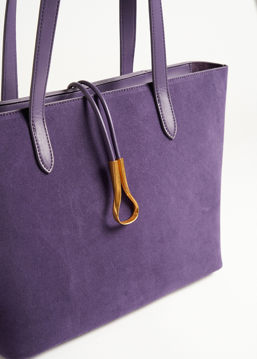 Betty faux leather and suede shopping bag NERO BLACKVIOLA PRUGNA Woman , image number 3