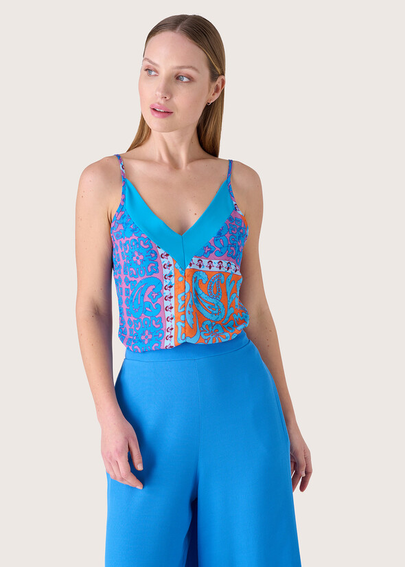 Top Tindy in crepe BLUE PACIFIC Donna null