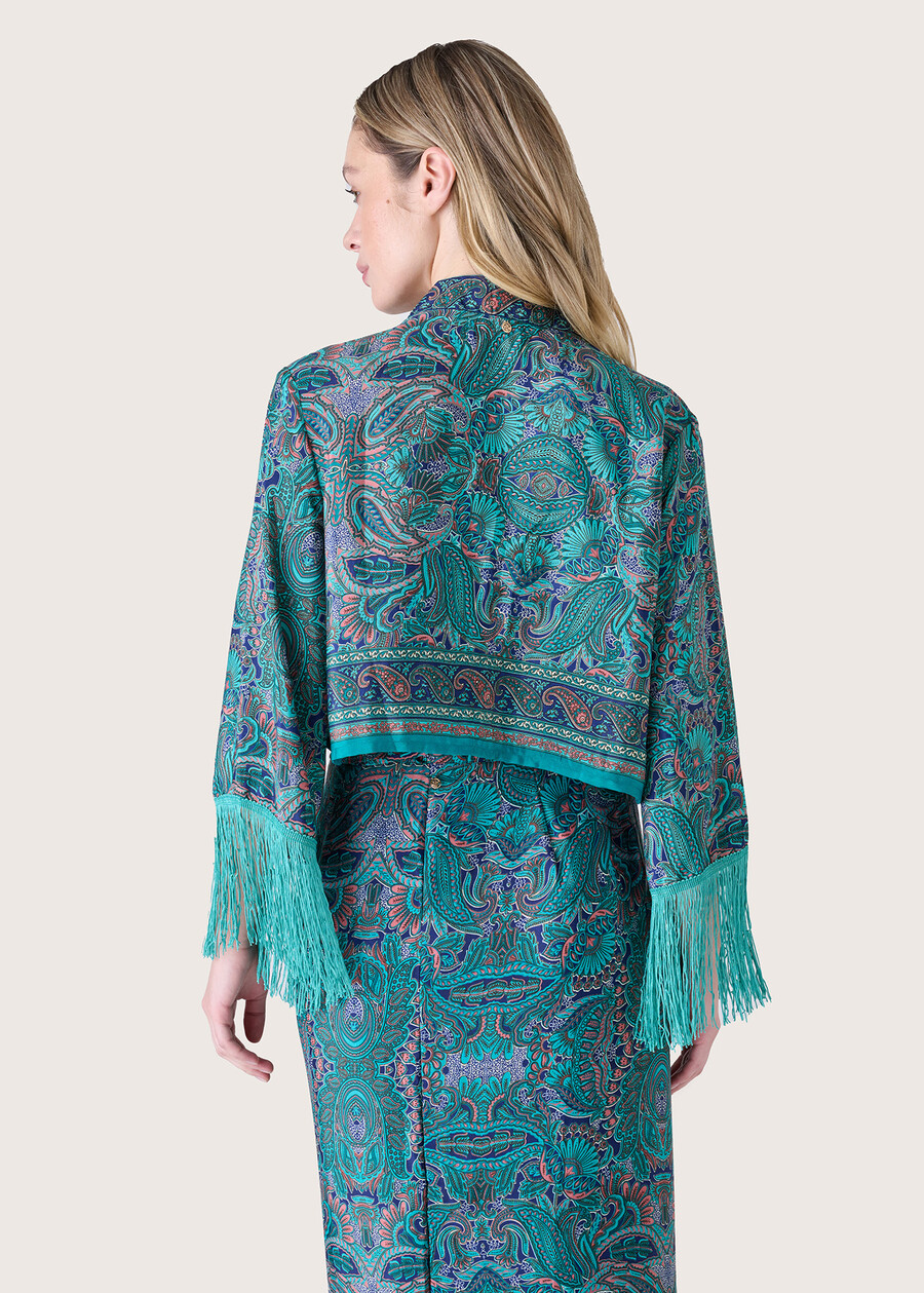 Coral fringed shrug VERDE POLINESIA Woman , image number 4