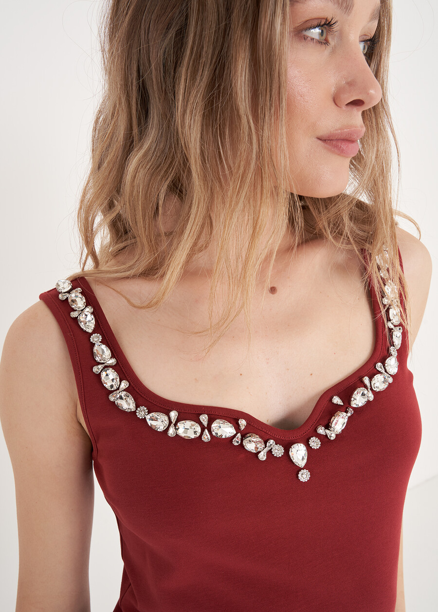 Top Tita Con Strass BLUE TURCHESEROSSO BORDEAUX Donna , immagine n. 2