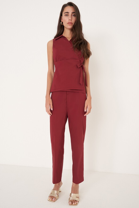 Pantaloni Principe in cotone
 ROSSO BORDEAUX Donna null