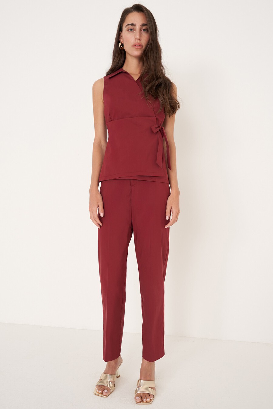 Pantaloni Principe in cotone
 ROSSO BORDEAUX Donna , immagine n. 1