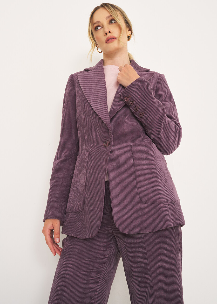 Corduroy Velvet  Suit GRIGIO CENEREVIOLA PURPLE Woman , image number 2