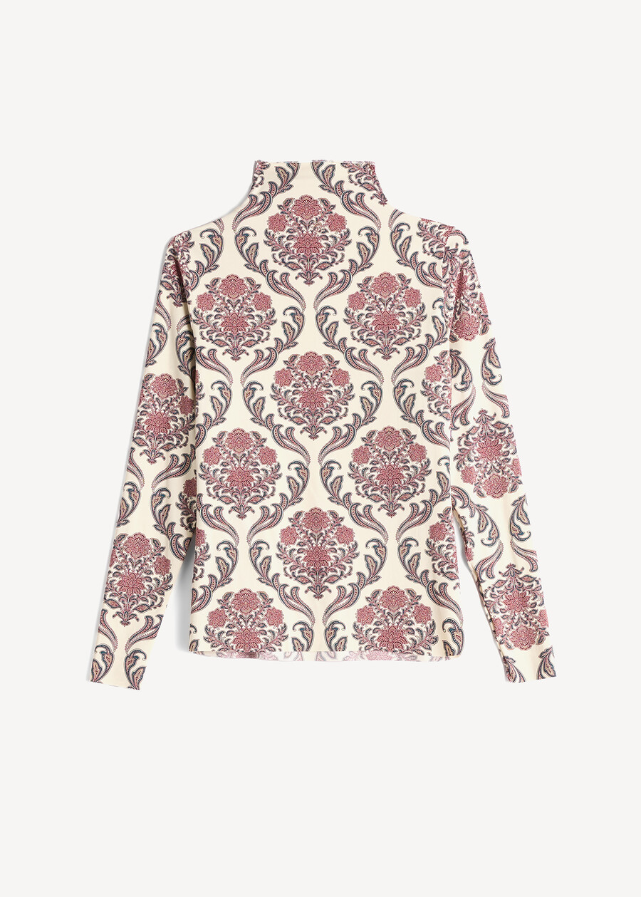 T-shirt Simply collo alto stampata ROSSO BORDEAUX Donna , immagine n. 6