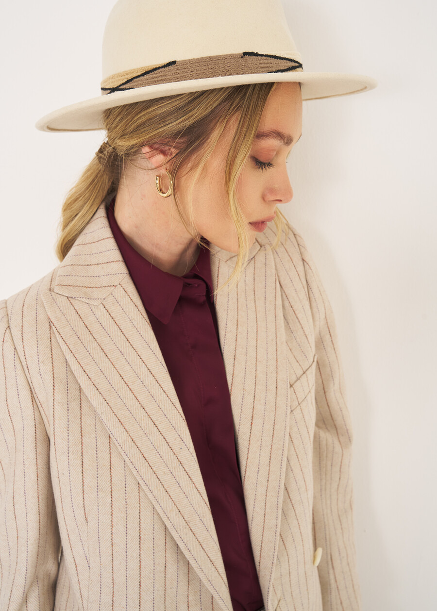 Chiara wide-brim wool hat BEIGE LATTE Woman , image number 1