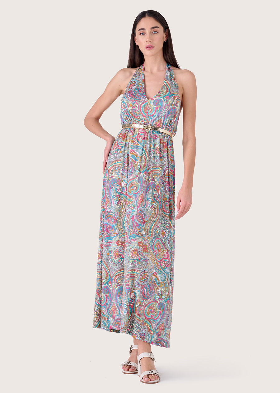 Alan patterned long dress BLU SURF Woman , image number 1