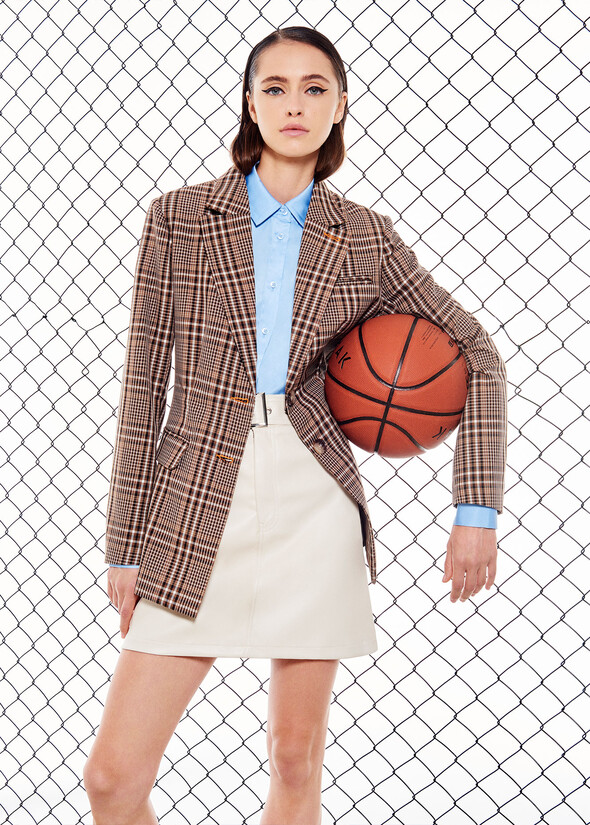 Giacca Gighen a fantasia check MARRONE TIERRA Donna null
