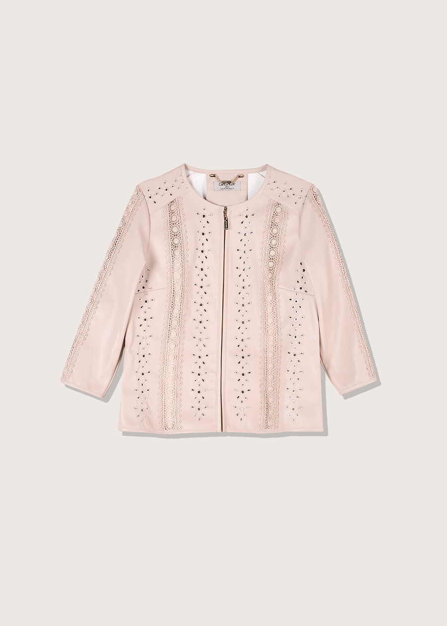 Giubbino traforato George in ecopelle BEIGE ECRU Donna , immagine n. 4