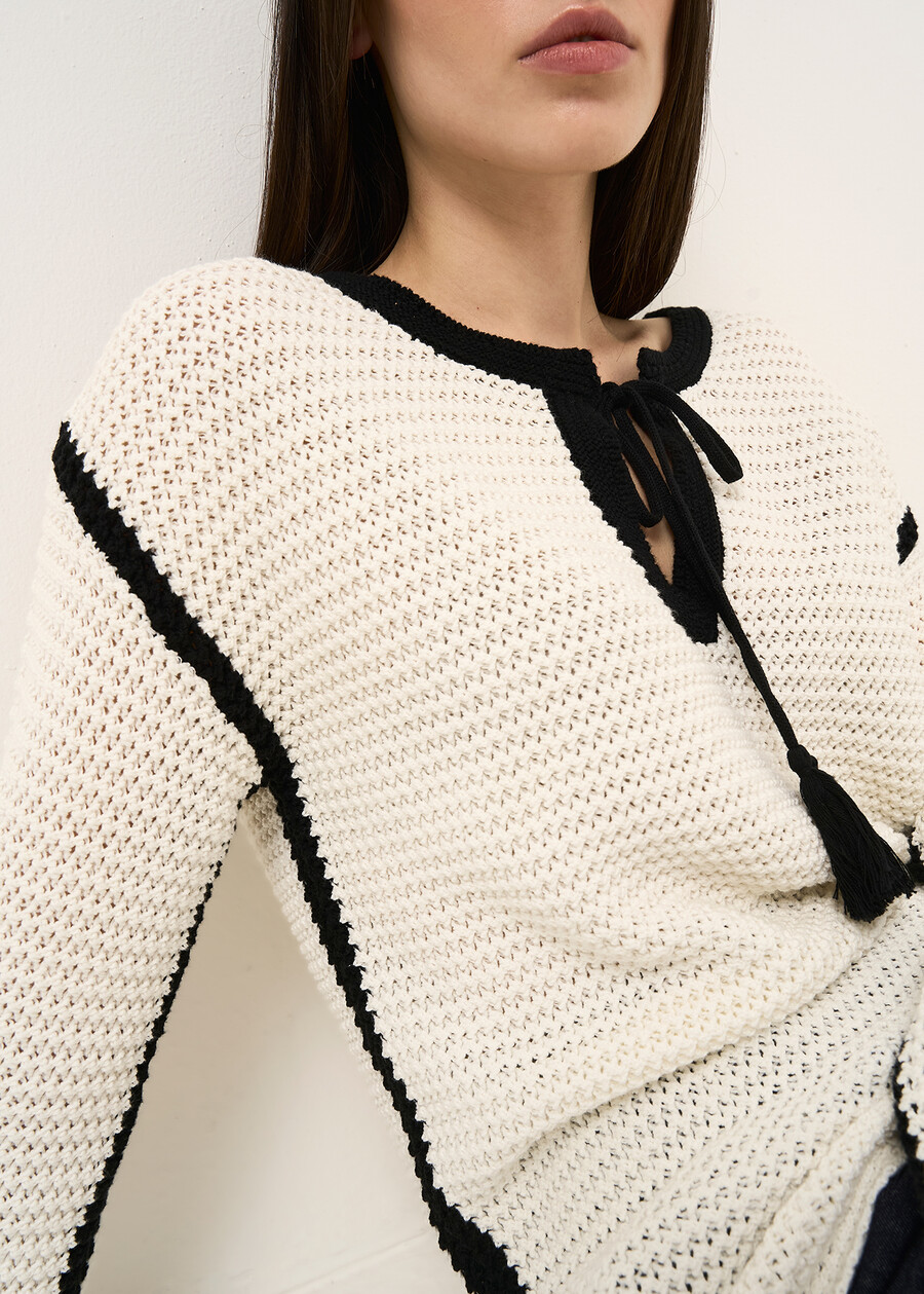 Marcella knit with tassels BEIGE LATTE Woman , image number 2