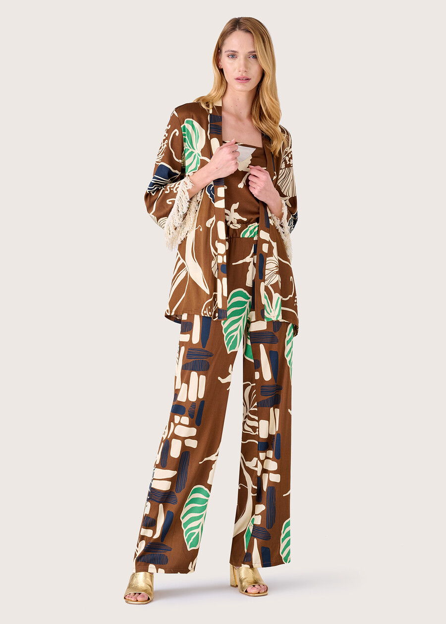 Carlo open shawl MARRONE CACAO Woman , image number 4