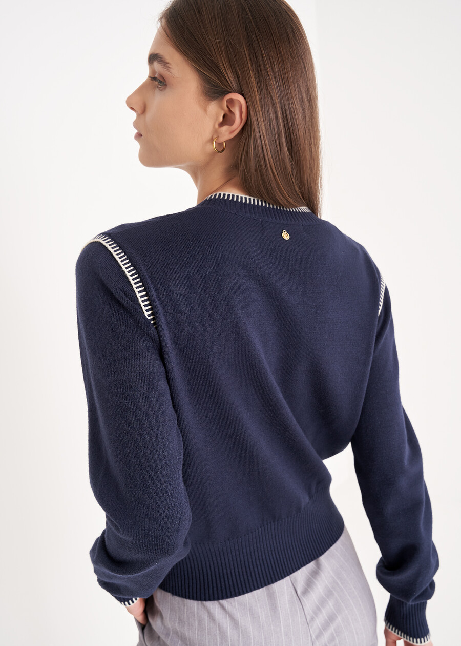 Cardigan Como in filo di viscosa GRIGIO GREYBLU Donna , immagine n. 3