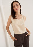 Tex Patterned Silk Top BIANCO WHITEBEIGE Woman image number 2