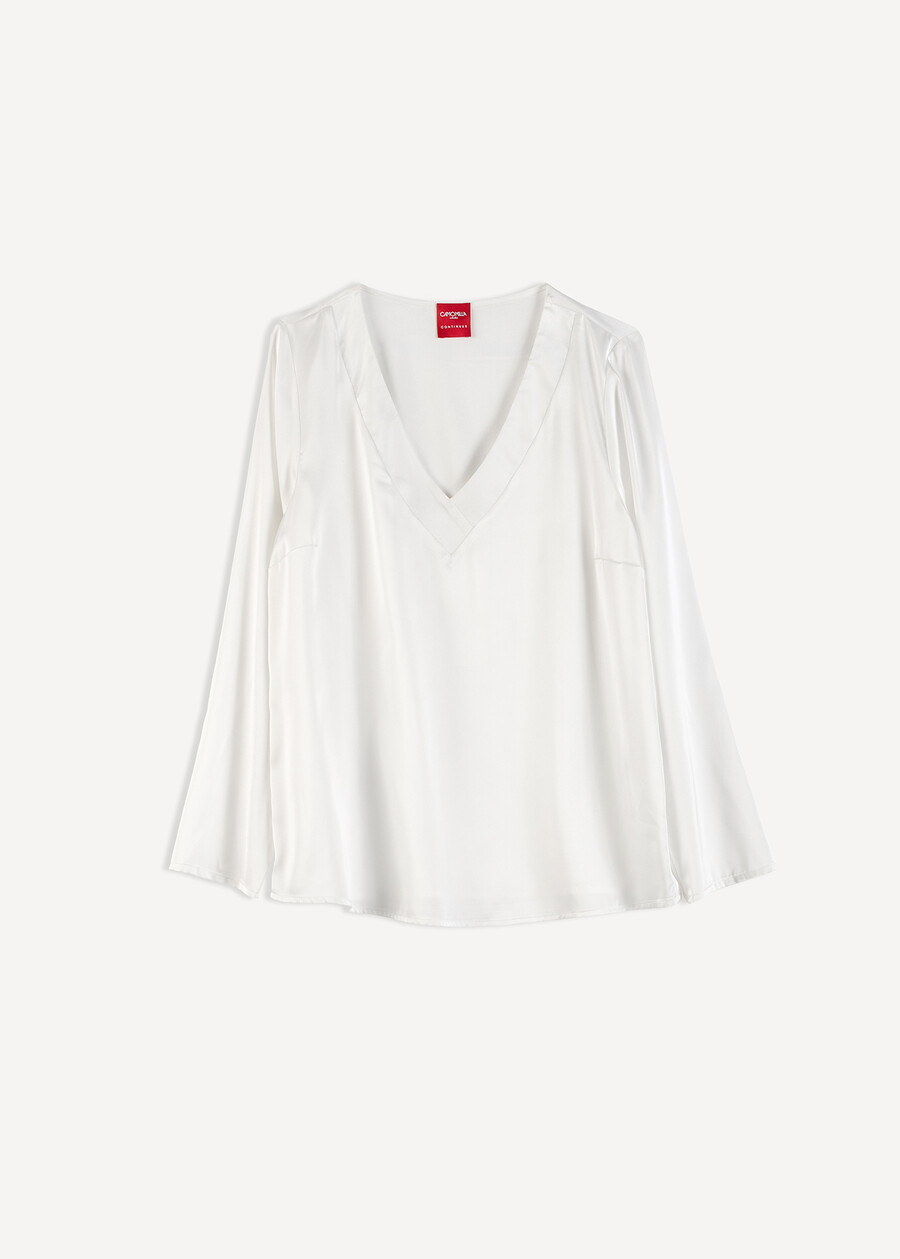 Blusa Beatrice con scollo a V NERO BLACKBIANCO WHITEBLU Donna , immagine n. 7