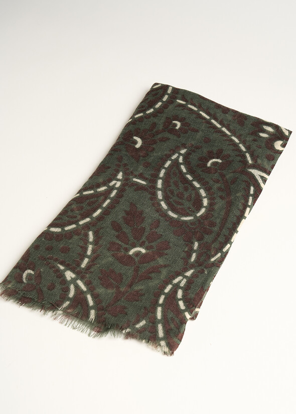 Sophie wool macro paisley scarf VERDE Woman null