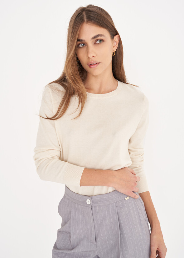 Monaco cotton e silk jersey BIANCO BURRO Woman null