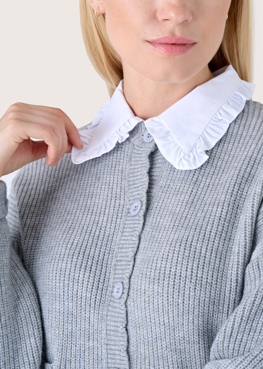 City shirt collar cardigan GRIGIO LIGHT GREY Woman , image number 2