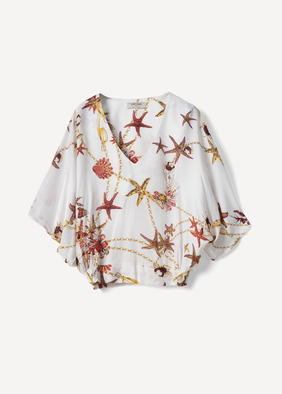 T-Shirt Sandra Fantasia Stelle Marine BIANCO WHITE Donna , immagine n. 4