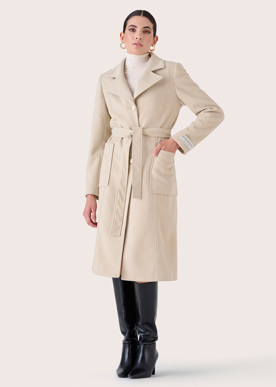 Cappotto Camillo in panno NERO BLACKBEIGE GREIGE Donna , immagine n. 3