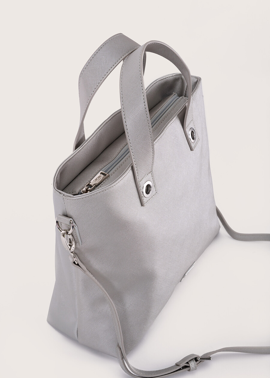 Bessie eco-leather shopping bag GRIG SILVER GOLD Woman , image number 2