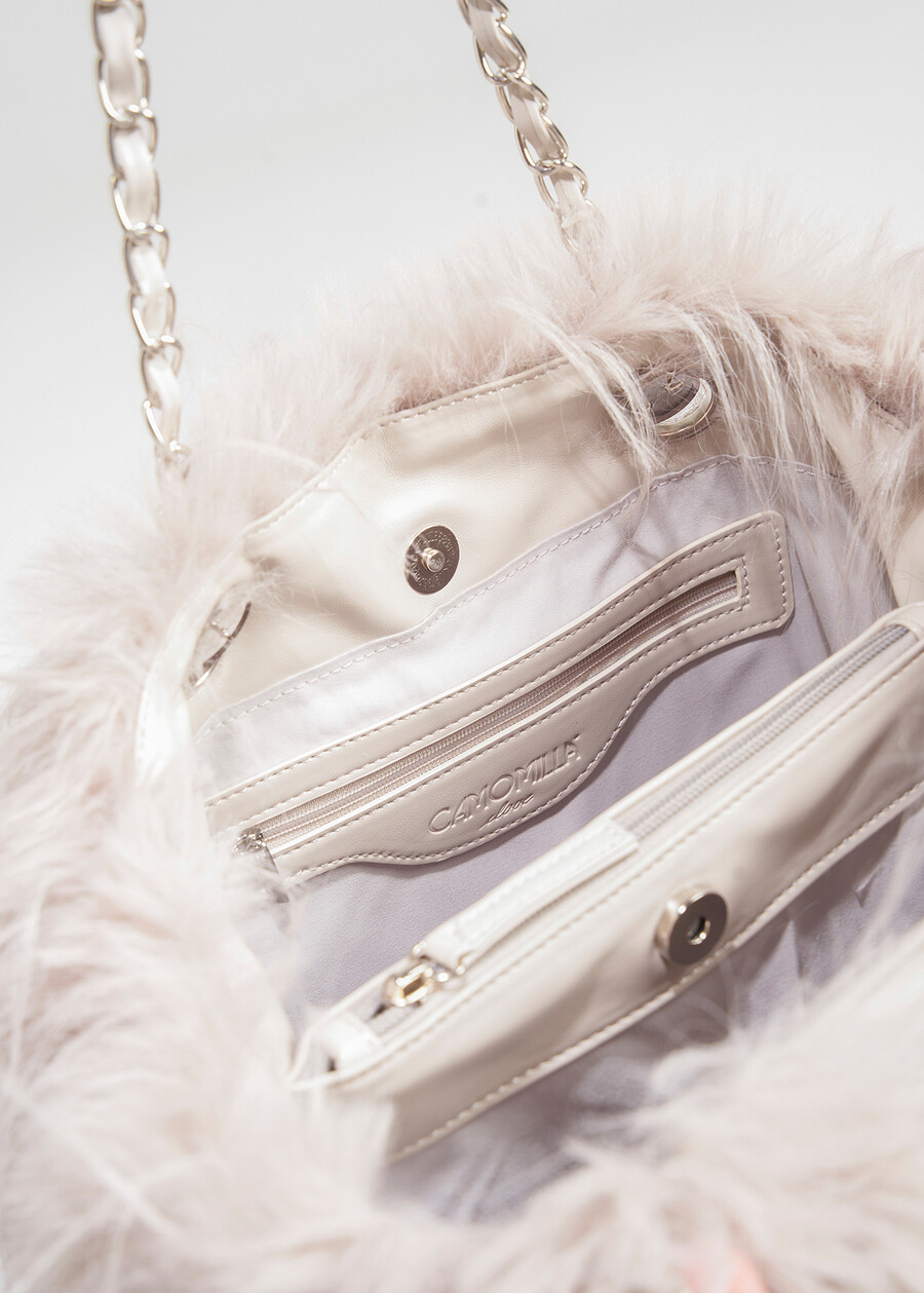 Friends Bahia faux fur shoulder bag GRIGIO GREY Woman , image number 3